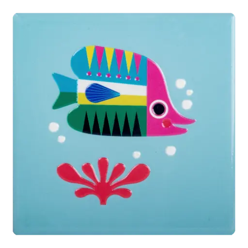 [KK.80068] Kitsch Kitchen tegeltje Sealife coral fish