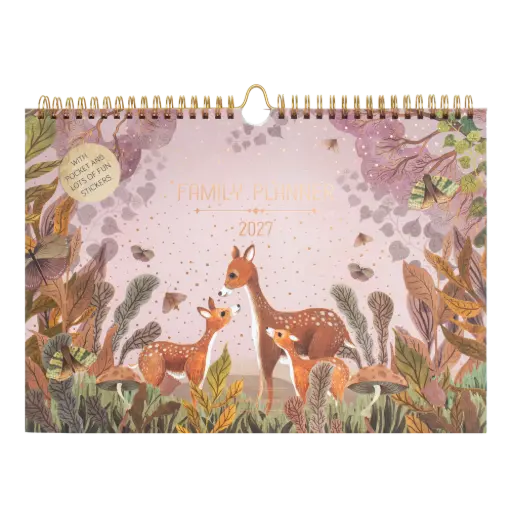 [PMP.27006] Pimpelmees Magical Forest familie planner 2027 deer warm red