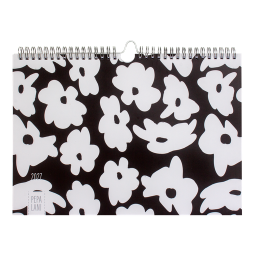 [PBW.27004] Pepa Lani Black & White family planner 2027 Flowerbomb