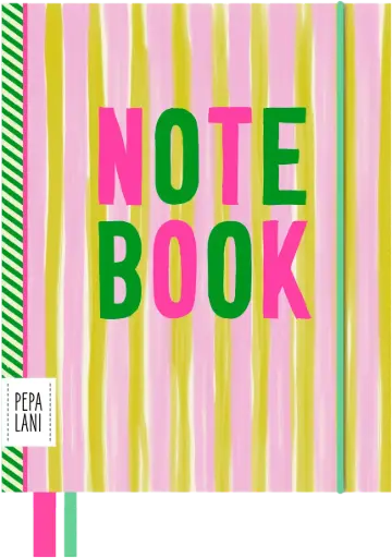 [PPL.40071] Pepa Lani Flower notebook happy stripes yellow pink
