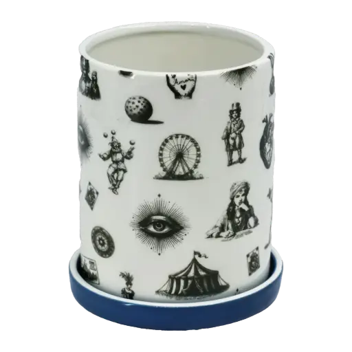 [KK.70177] Kitsch Kitchen Kitsch Royale voorraadpot groot met onderzetter patchwork 