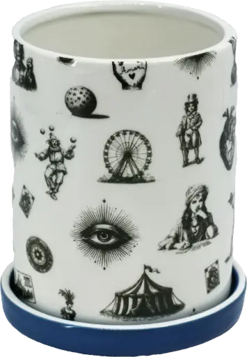 [KK.70177] Kitsch Kitchen Kitsch Royale pot groot met onderzetter patchwork 