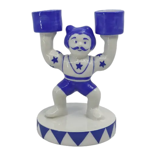 [KK.70184] Kitsch Kitchen Kitsch Royale kandelaar mr. Gaston pilaar 12,5x9cm