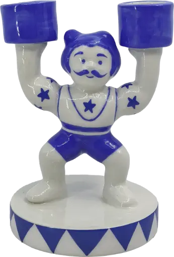 [KK.70184] Kitsch Kitchen Kitsch Royale kandelaar mr. Gaston pilaar 12,5x9cm