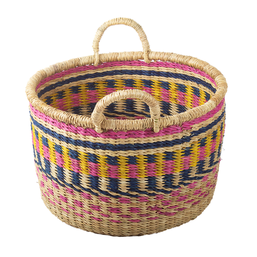 [KK.70033] Kitsch Kitchen basket elephant grass round yellow S