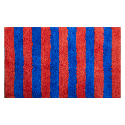[KK.70047] Kitsch Kitchen badmat gestreept oranje/donkerblauw