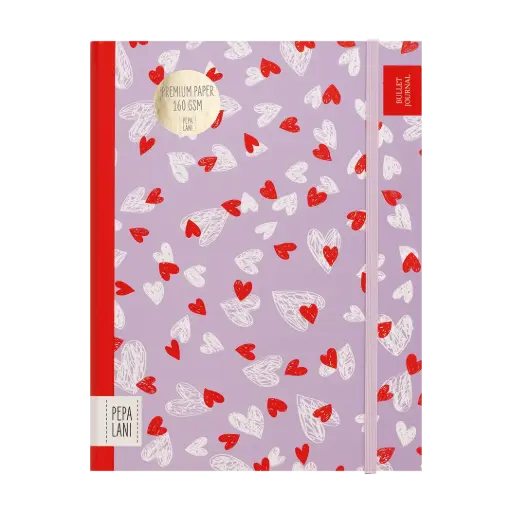 [PPL.40038] Pepa lani bullet journal PRO Flower Small hearts lila/wit 