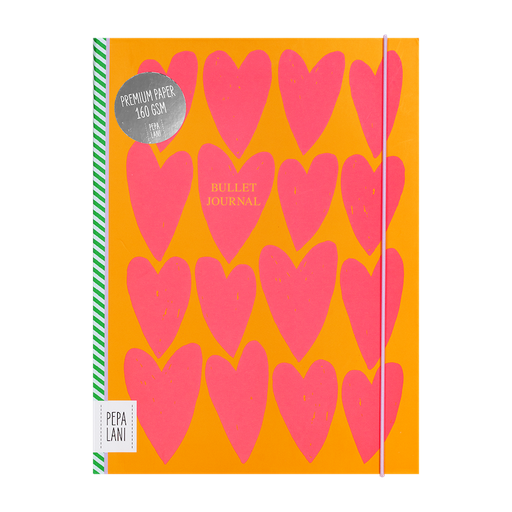 [PPL.40086] Pepa Lani bullet journal PRO Flower Pink on orange fancy hearts FSC
