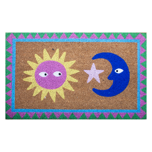 [KK.70053] Kitsch Kitchen deurmat Loteria sun moon naturel