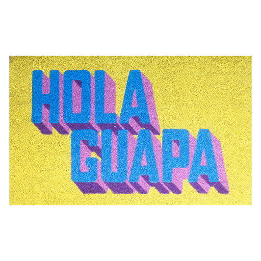 [KK.70055] Kitsch Kitchen doormat Streetstyle Hola Guapa yellow