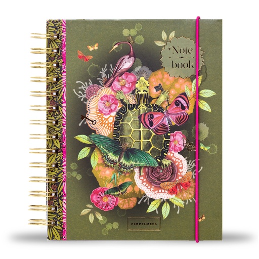 [PMP.61153] Pimpelmees notebook A5 WIREO XXL Turtle - Olive 