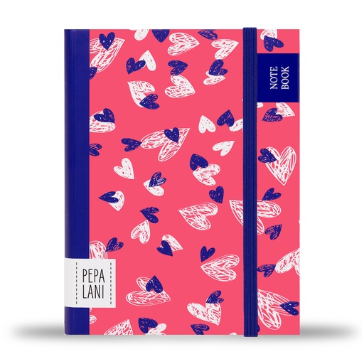 [PPL.40033] Pepa Lani notitieboek A6 Flower small hearts roze/wit 