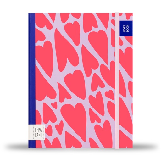 [PPL.40049] Pepa lani notitieboek Flower A5 hearts lila/roze 