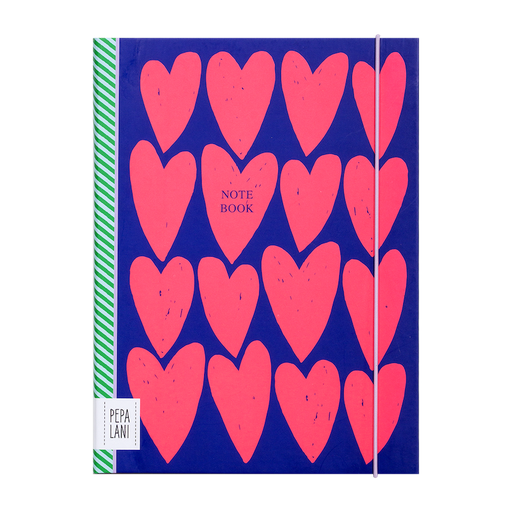 [PPL.40087] Pepa Lani notitieboek A5 Flower Pink on blue fancy hearts