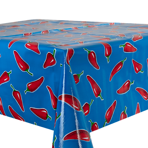 [TZ0193] Kitsch Kitchen tafelzeil Chiles blauw (1,20x11m)