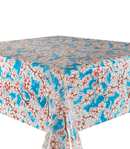 [TZ0218] Kitsch Kitchen oilcloth Cherry Blossom dark blue (1,20x11m)