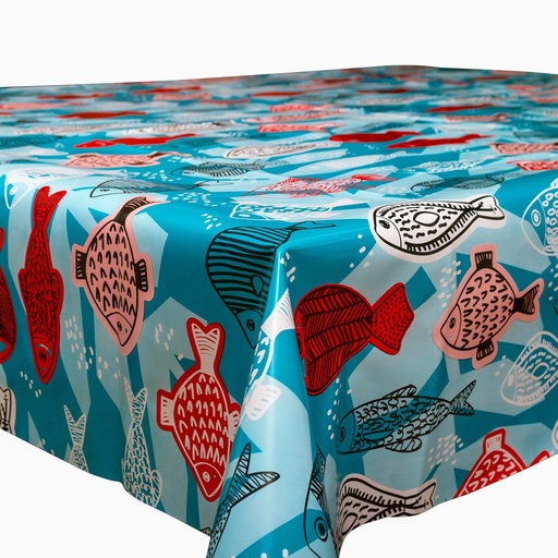 [TZ0339] Kitsch Kitchen tafelzeil Fish (1,40 x 20m)