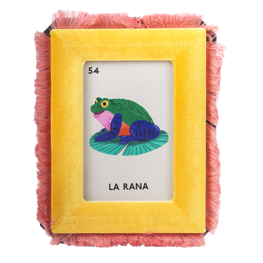 [KK.70027] Kitsch Kitchen velvet fotolijst Loteria 10x15 cm geel