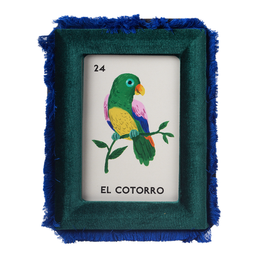 [KK.70029] Kitsch Kitchen velvet fotolijst Loteria 10x15 cm groen