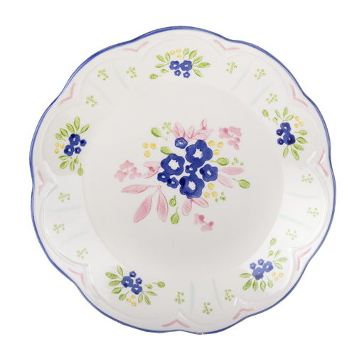 [KK.70086] Kitsch Kitchen diner plate Mercado de Flores blue