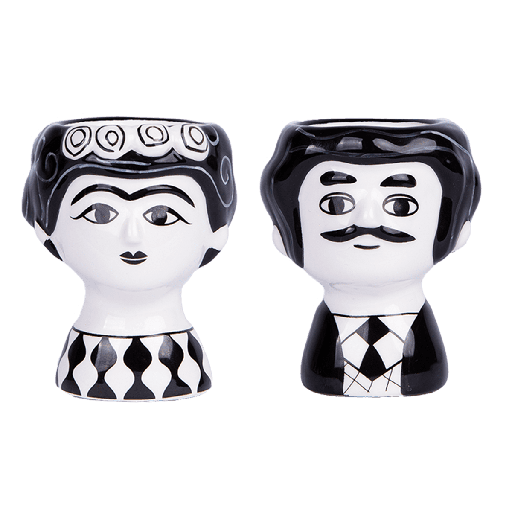 [HD0656] Kitsch Kitchen set eierdopjes Carlos & Marisol z/w