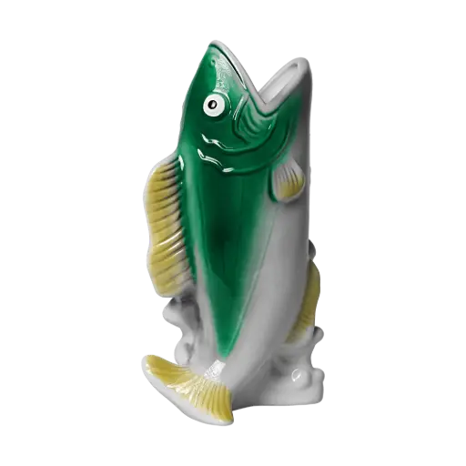 [KK.70129] Kitsch Kitchen vaas vis groen/geel