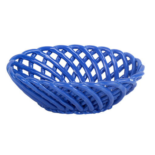 [KK.80021] Kitsch Kitchen mandje porselein ovaal Streetstyle blauw S