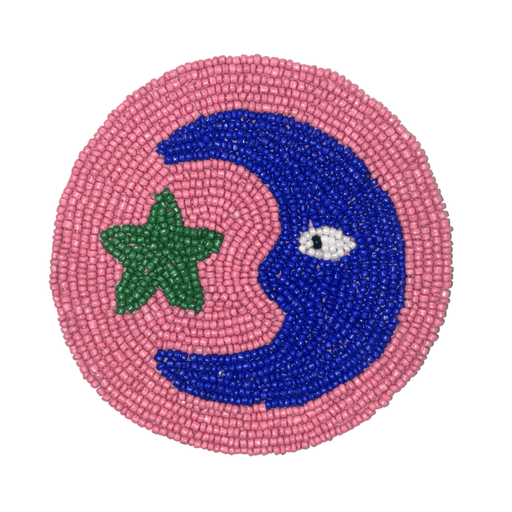 [KK.70125] Kitsch Kitchen onderzetter Loteria La Luna roze - blauw