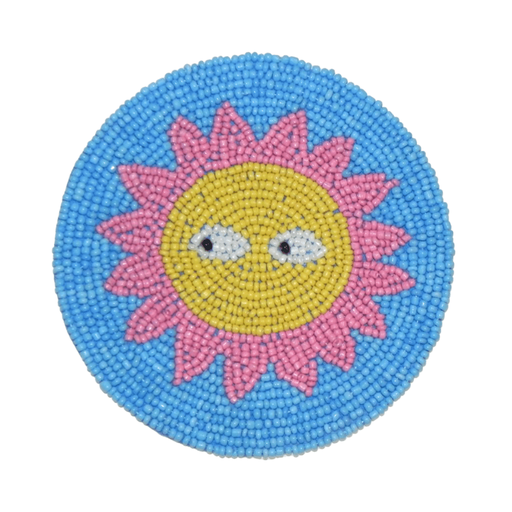 [KK.70128] Kitsch Kitchen onderzetter Loteria El Sol licht blauw - geel